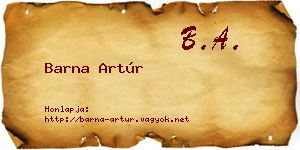 Barna Artúr névjegykártya