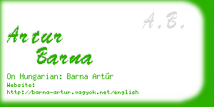 artur barna business card